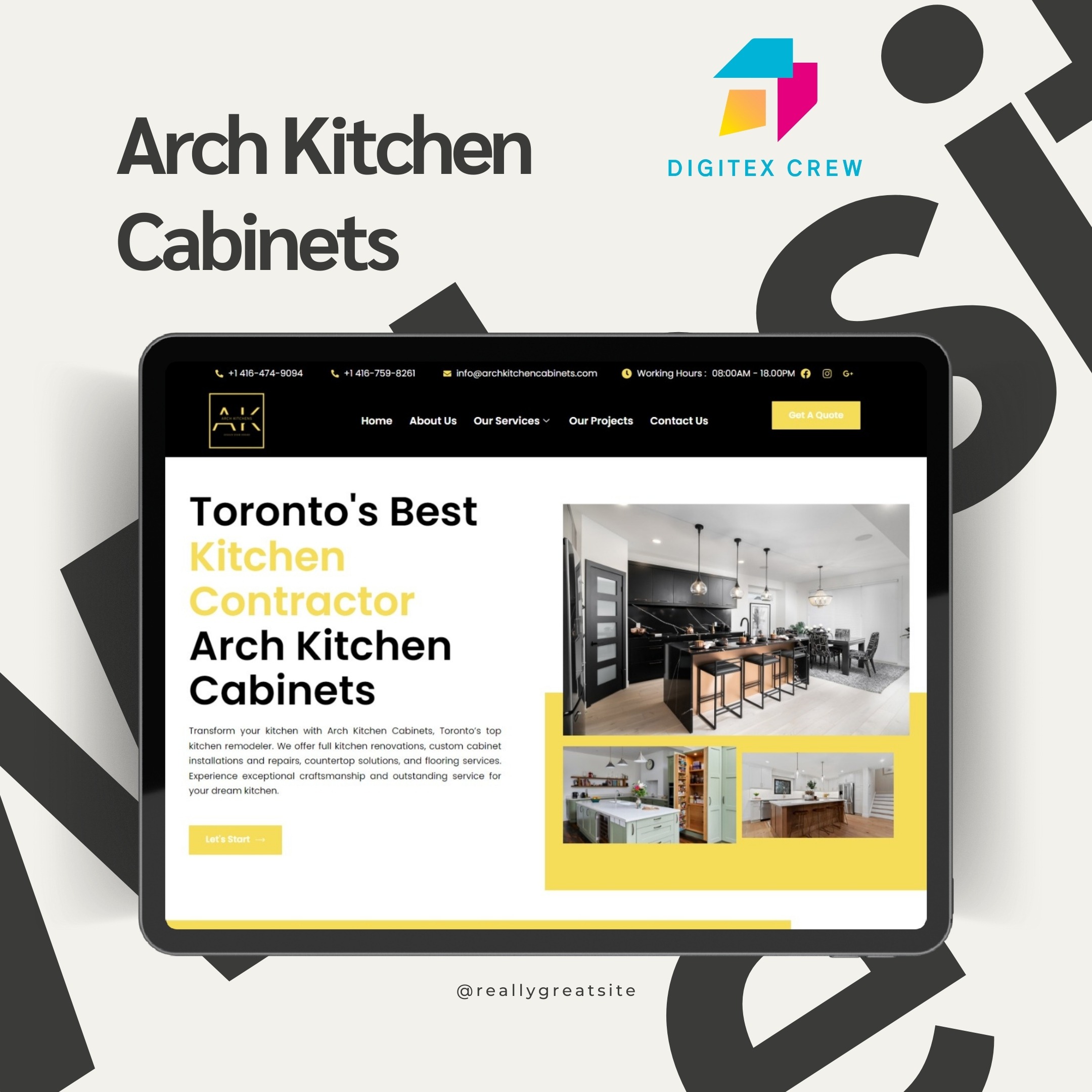 Arch Kitchen Cabinet Website Design